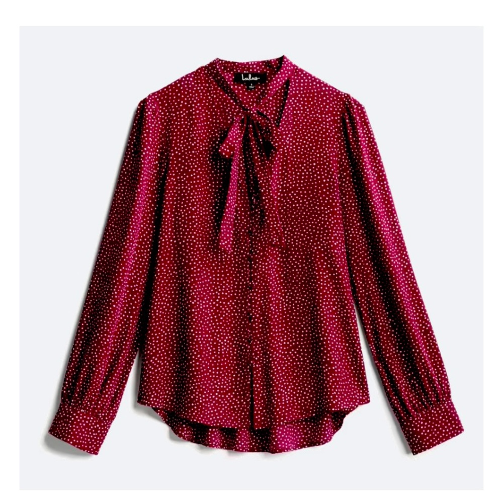 Lulu’s button up top, M, burgundy